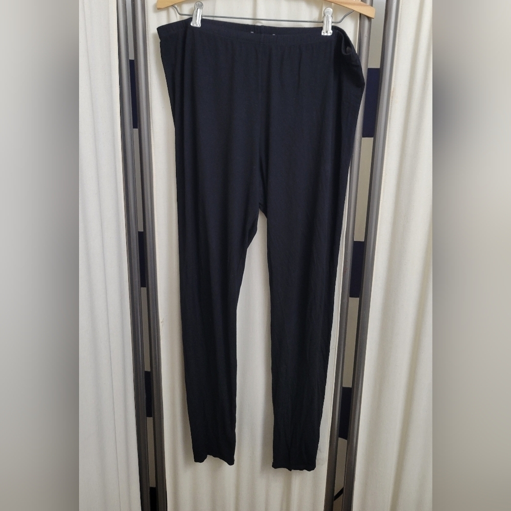 Eileen Fisher Cozy Black Pull-On Pants | Size Large